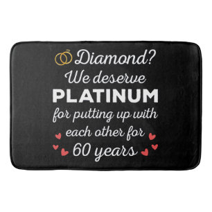 60周年記念結婚I – ダイヤモンドおもしろいカップル バスマット