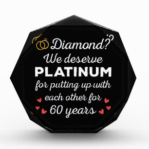 60周年記念結婚I – ダイヤモンドおもしろいカップル フォトブロック