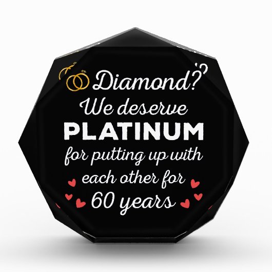 60周年記念結婚I – ダイヤモンドおもしろいカップル フォトブロック (正面)