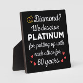 60周年記念結婚I – ダイヤモンドおもしろいカップル フォトプラーク (正面)