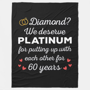 60周年記念結婚I – ダイヤモンドおもしろいカップル フリースブランケット