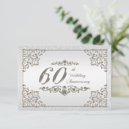 60周年記念結婚RSVPカード 招待状 (スタンド正面)