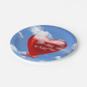 60周年記念赤いハート気球 ペーパープレート (アングル)