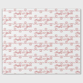 60周年記念赤いハート ラッピングペーパー (フラット)