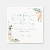 60周年記念金ゴールドハートバラフローラ スタンダードカクテルナプキン (正面)