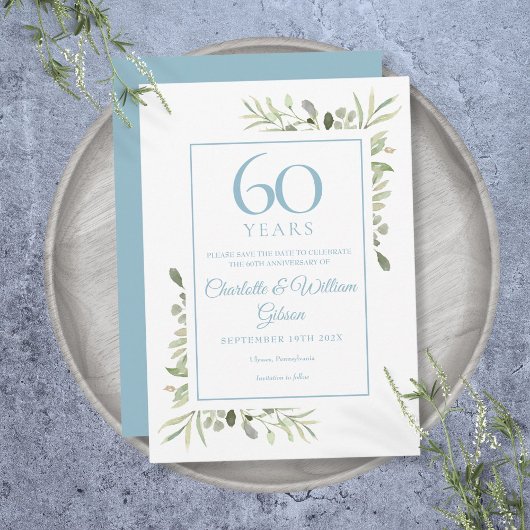 60周年記念 グリーナリーフローラル Save the Date 招待状