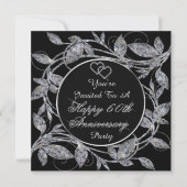 60周年記念 ダイヤモンド メタリック リーフ 招待状 (正面)