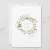 60周年記念 ハートスクリプト フローラル モノグラム 招待状 (裏面)