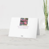 60周年記念 ピンクのバラ アート グリーティング カード (裏面)