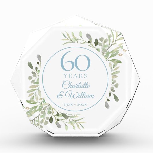 60周年記念 水彩の花と緑 フォトブロック (正面)
