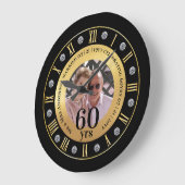 60周年記念 結婚写真 ギフト ダイヤモンド シックスティ ラージ壁時計 (傾斜)
