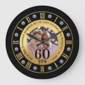60周年記念 結婚写真 ギフト ダイヤモンド シックスティ ラージ壁時計 (正面)