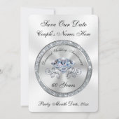 60周年記念 結婚記念日 保存日付カード 招待状 (正面)