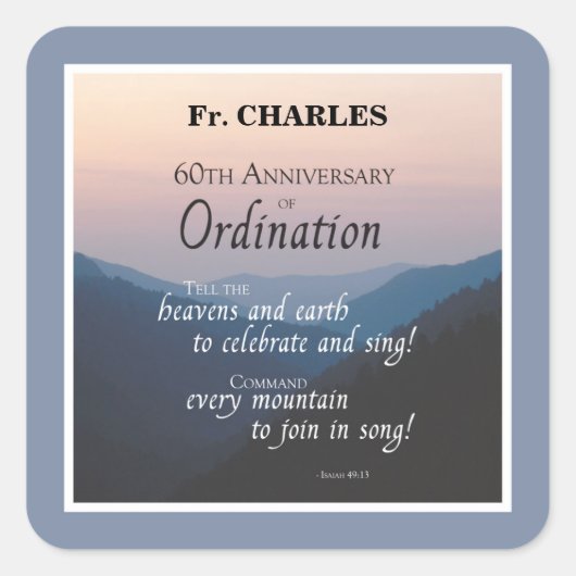 60周年調整のパーソナライズおめでとう スクエアシール (正面)