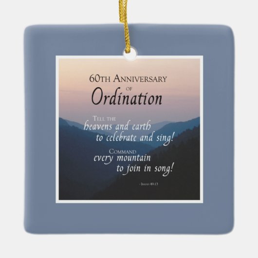 60周年調整のパーソナライズおめでとう セラミックオーナメント (正面)