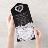 60周年 ダイヤモンド婚 黒白 オールインワン招待状 (貼ってはがせる)