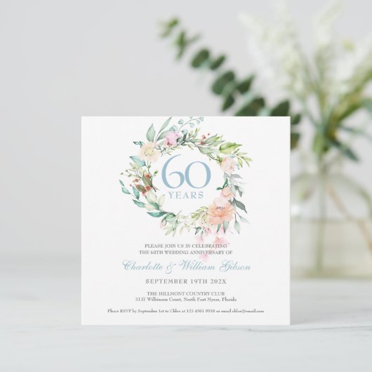 60周年/75周年 ダイヤモンド・アニバーサリー ローズの花環 招待状 (スタンド正面)