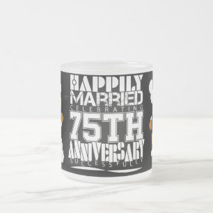 60周結婚した年祝に幸せに暮らす フロストグラスマグカップ