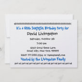 60回目のサプライズ誕生日パーティーの招待テンプレート 招待状 (裏面)