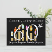 60回目のサプライズ誕生日パーティーの招待テンプレート 招待状 (スタンド正面)