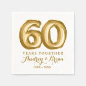 60回目のダイヤモンド結婚記念日 オーダーメイド ナプキン スタンダードカクテルナプキン (正面)