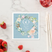 60回目/75回目の結婚記念日のバラのガーランド スタンダードカクテルナプキン (インサイチュ)