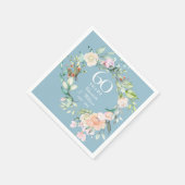 60回目/75回目の結婚記念日のバラのガーランド スタンダードカクテルナプキン (角)