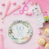 60回目/75回目の結婚記念日のバラのガーランド ペーパープレート (パーティー)