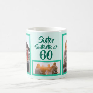 60姉妹の誕生日の写真コラージュで素晴らしい コーヒーマグカップ