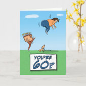 60実在誕生日のAキック カード (黄色い花)