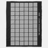 60平方フォトコラージュとシンプル文字 フリースブランケット (正面)