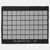 60平方フォトコラージュとシンプル文字 フリースブランケット (正面(横))