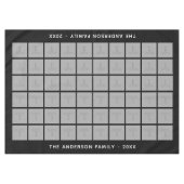 60平方フォトコラージュとシンプル文字 – 黒 テーブルクロス (正面(横))