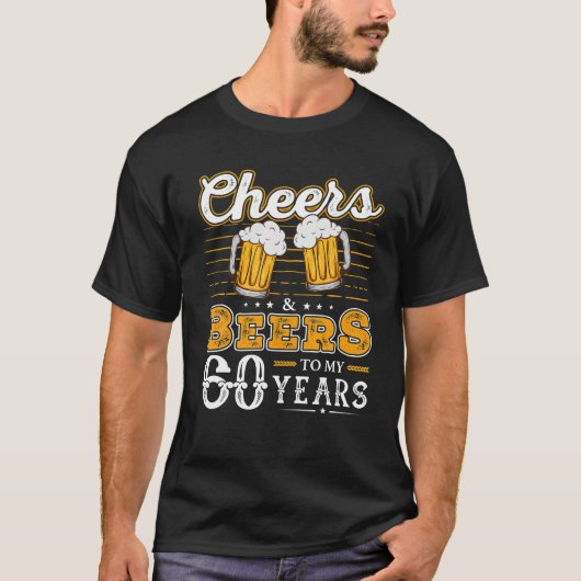 60年おもしろい60周年の応援とビール Tシャツ (正面)