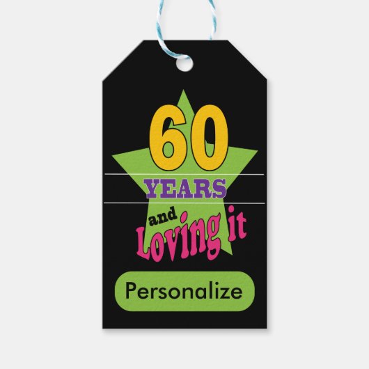 60年と愛 – 60誕生日 ギフトタグ (正面)