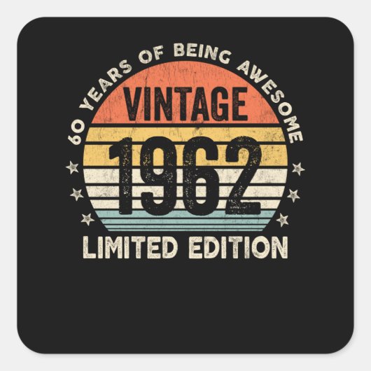 60年のヴィンテージ素晴らし1962 スクエアシール (正面)
