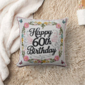 60年の若い"装飾用クッション:クラシック贈り物 クッション (ブランケット)