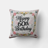 60年の若い"装飾用クッション:クラシック贈り物 クッション (裏面)