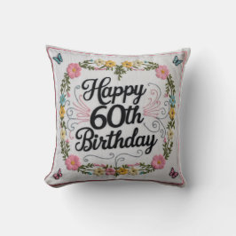 60年の若い"装飾用クッション:クラシック贈り物 クッション