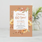 60年の華誕おめでとう 秋の花で祝う60歳の誕生日 招待状 (スタンド正面)