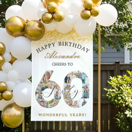 60年の軌跡を祝うフォトコラージュ 横断幕