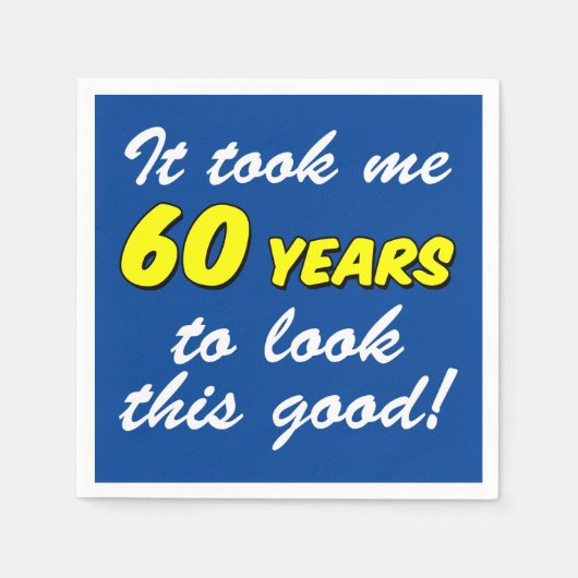 60年の間にこの良い青いナプキンを見た スタンダードカクテルナプキン (正面)