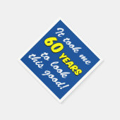 60年の間にこの良い青いナプキンを見た スタンダードカクテルナプキン (角)