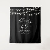 60年の黒と白の60周年おめでとう タペストリー (正面)