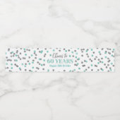 60年アクアシルバーコンフェッティ誕生日に乾杯 ペットボトルラベル (シングルラベル)