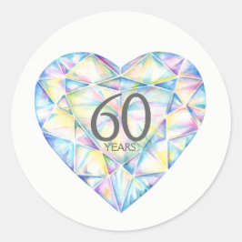 60年ダイヤモンドハート水彩画シール ラウンドシール