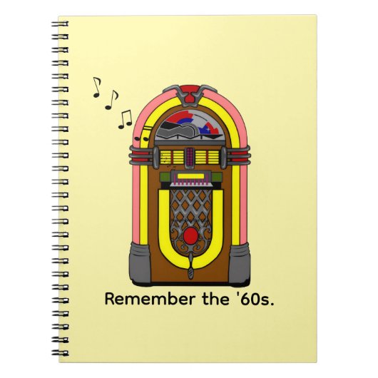 60年代とジュークボックスミュージックを思い出しなさい。 ノートブック (正面)