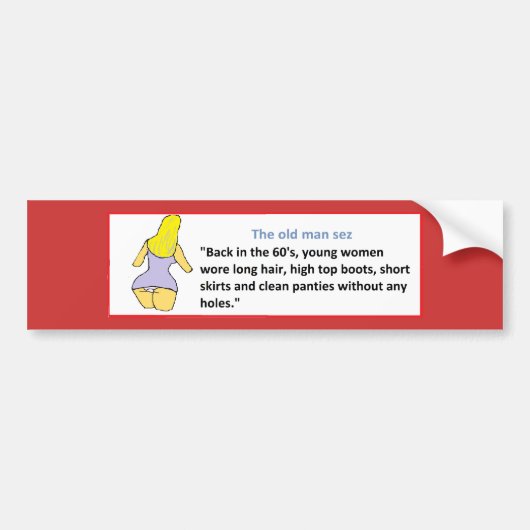 60年代に背部老人SEZ…… バンパーステッカー (正面)