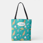 60年代のカクテルパーティー風のティアラ グラマラス パーソナライズド レトロ トートバッグ (裏面)