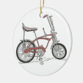 60年代のクラシックなSchwinnのアカエイ筋肉バイクの自転車 セラミックオーナメント (左)